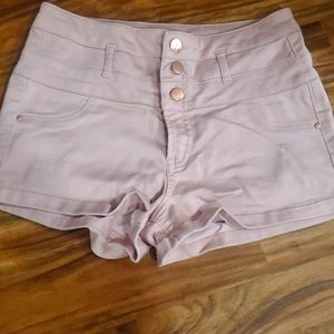 High-waisted button up shorts